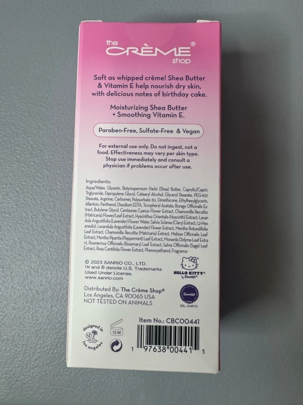 The Crème Shop x Hello Kitty Moisturizing Hand Crème in birthday cake limited